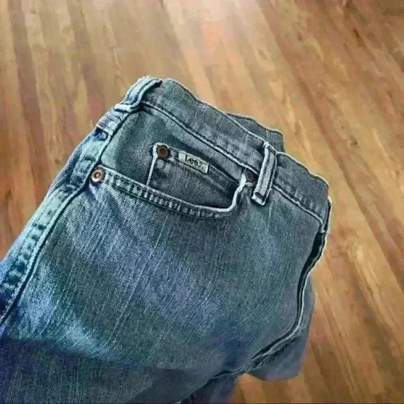 Lee relaxed straight Leg at the waist denim women's jeans size 14 petite - Picture 4 of 9